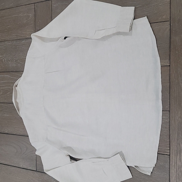 Crazy Horse By Liz Claiborne Linen Blend Button Up Blouse Size S - Picture 10 of 16